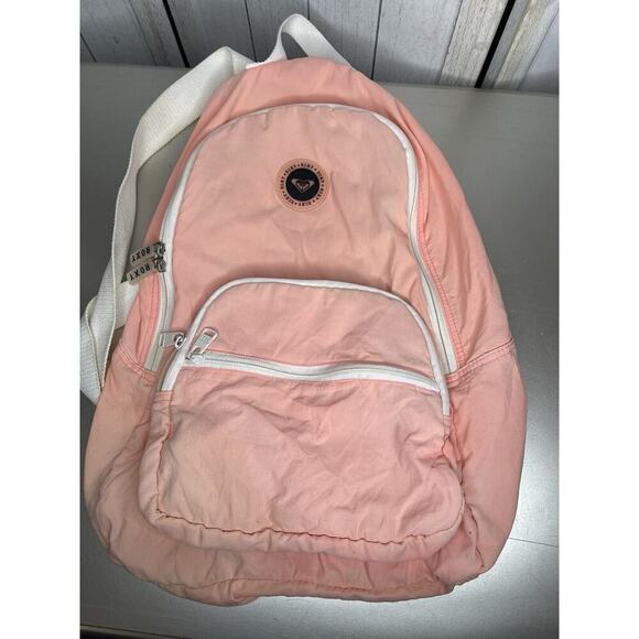 Vintage Roxy Y2K Surfing Distressed Pink Coral Lightweight Backpack Bag - Picture 1 of 10